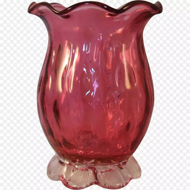 花瓶蔓越莓玻璃花盆罐-蔓越莓红