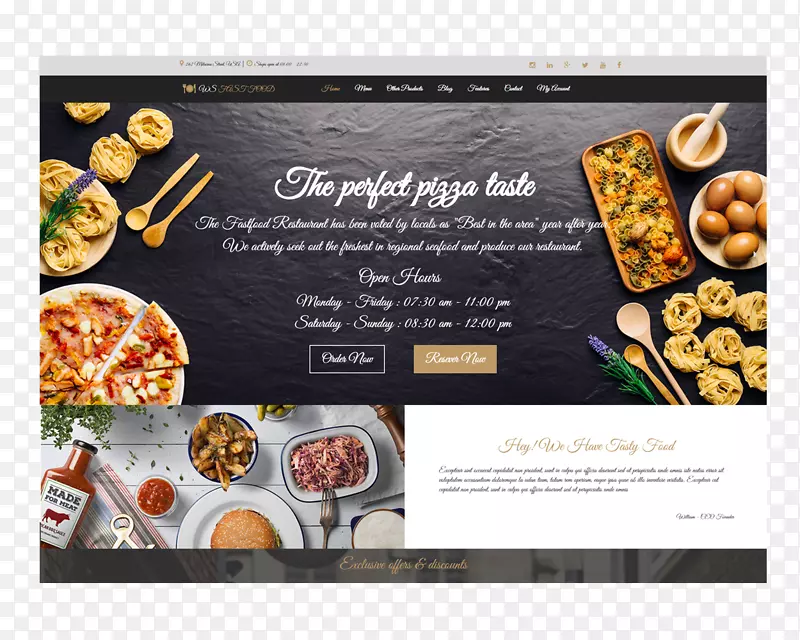 快餐店响应网页设计咖啡厅-比萨饼
