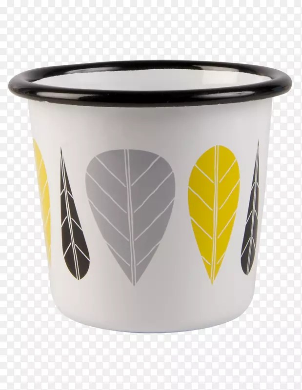 毛拉设计销售玻璃搪瓷杯玻璃.带黄色条纹的复古阳光