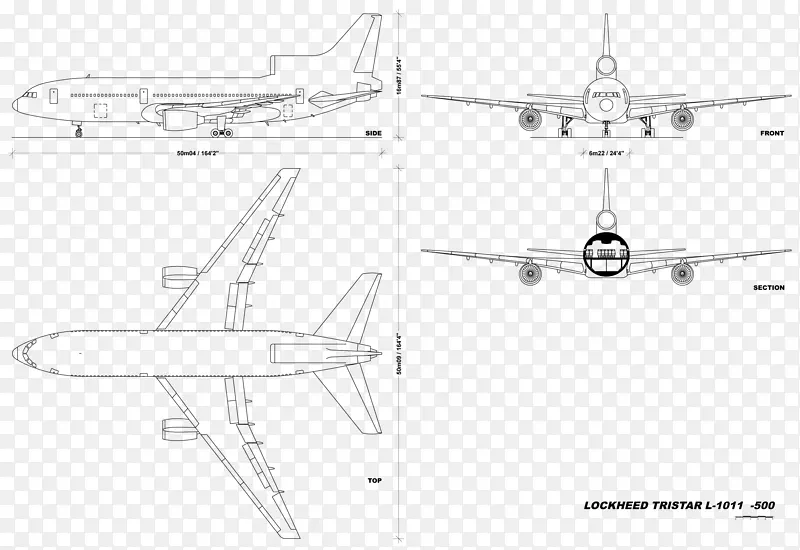 洛克希德l-1011三星麦克唐纳道格拉斯DC-10麦克唐纳道格拉斯Md-11洛克希德三星-游艇顶部视图