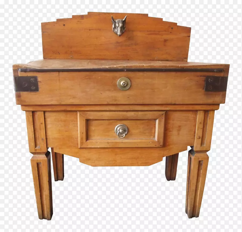 床头柜抽屉自助餐和餐具木材污渍古董桌