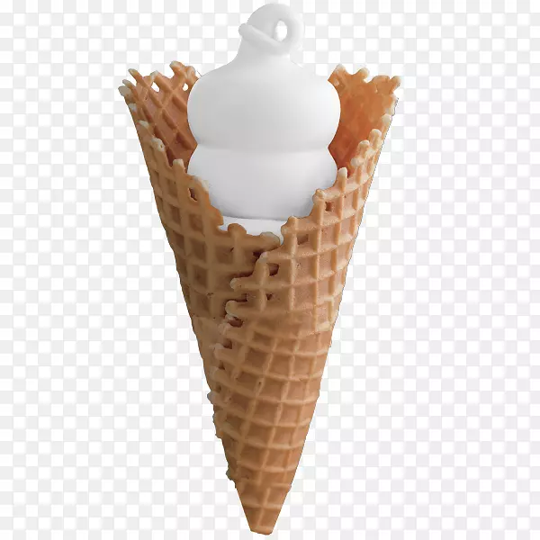 冰淇淋圆锥形圣代香蕉裂华夫饼-冰淇淋