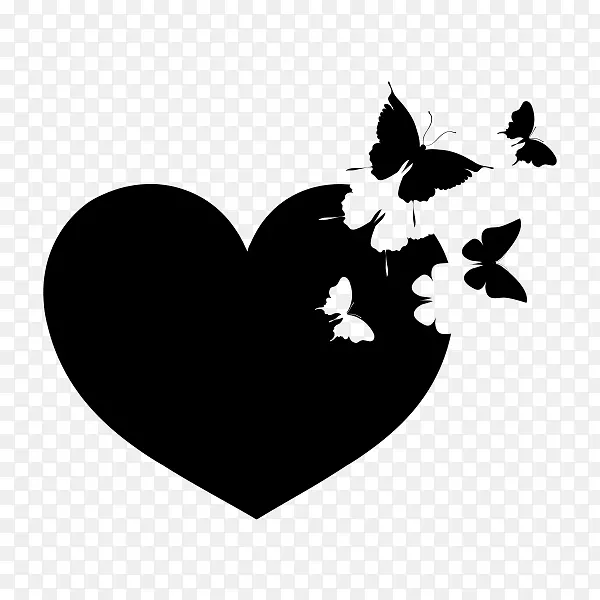 墙上贴花蝴蝶和飞蛾心动物乙烯基-心脏