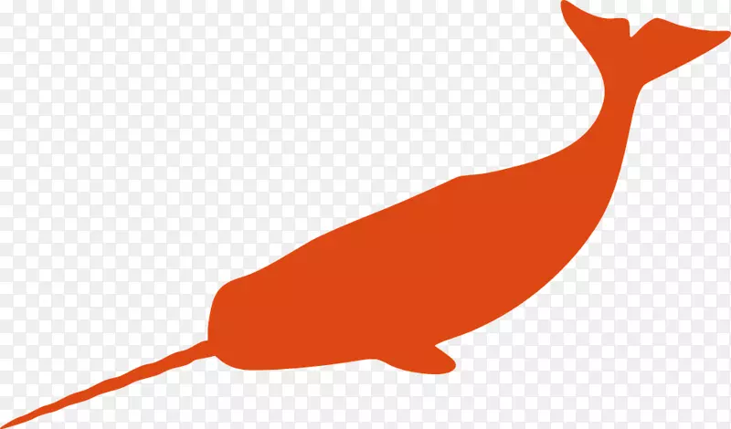 独角鲸绘画剪贴画-鲸鱼