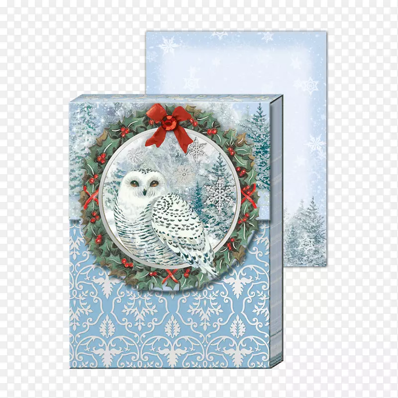 圣诞假期雪猫头鹰礼物-圣诞节