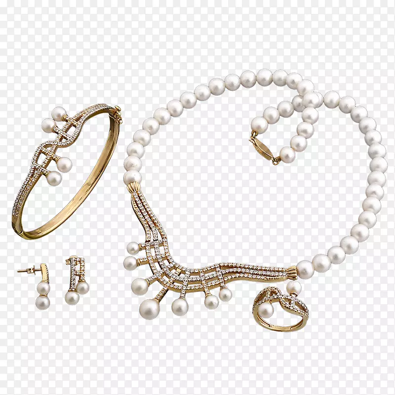 珠宝项链，手镯，珍珠耳环-珠宝
