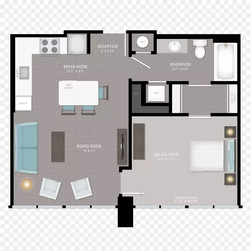 办公室公寓平面图出租-三间房两间房