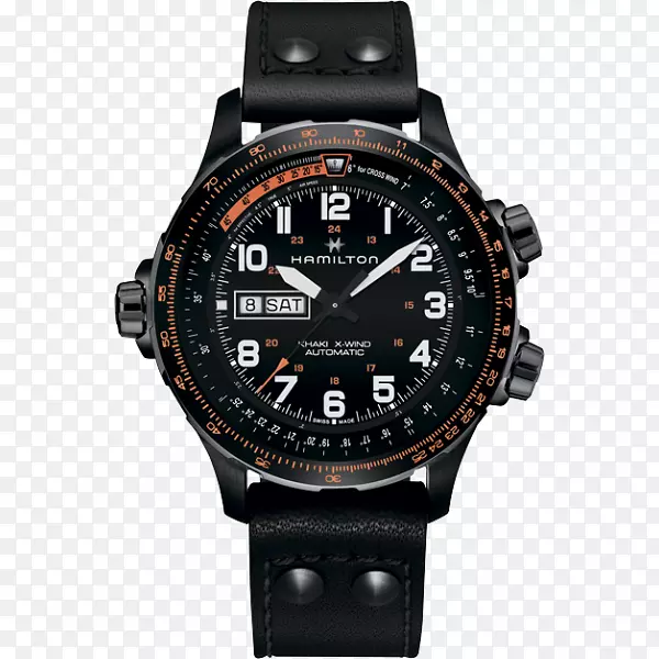 汉密尔顿男士卡其布航空x风自动计时汉密尔顿手表公司自动手表