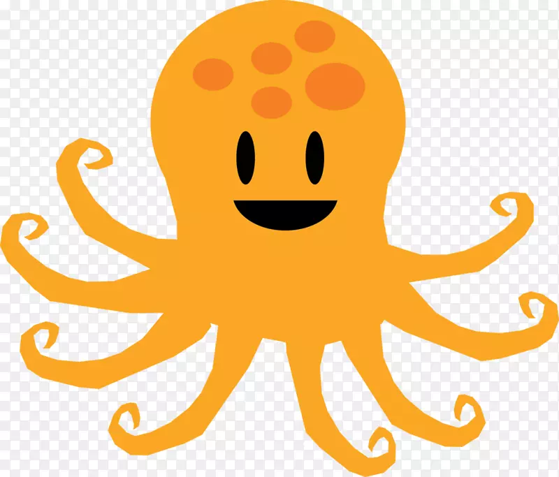 章鱼笑线剪贴画-自然海洋动物章鱼