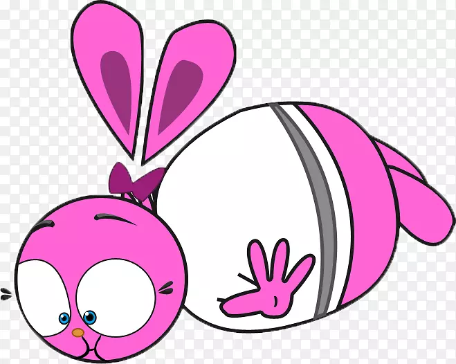 兔子阴阳复活节兔-卡通坐热气球复活节兔子