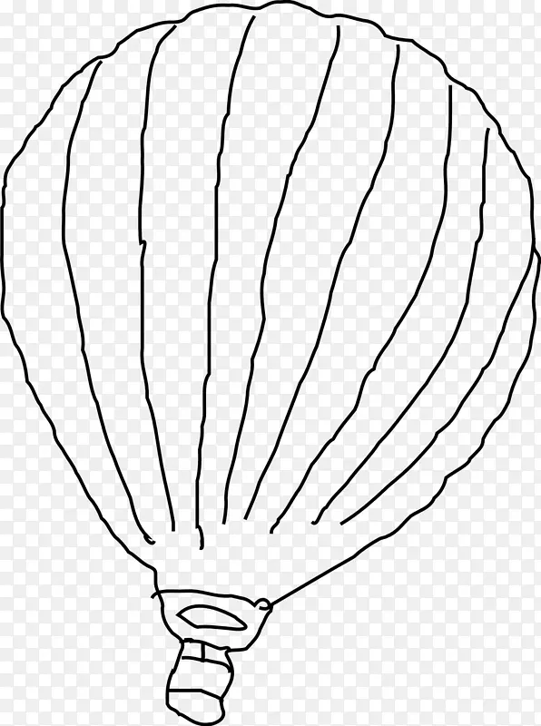 绘制着色书线艺术热气球-气球