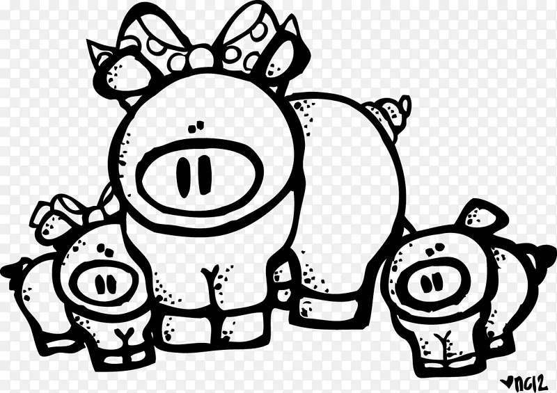 猪着色书剪贴画-猪