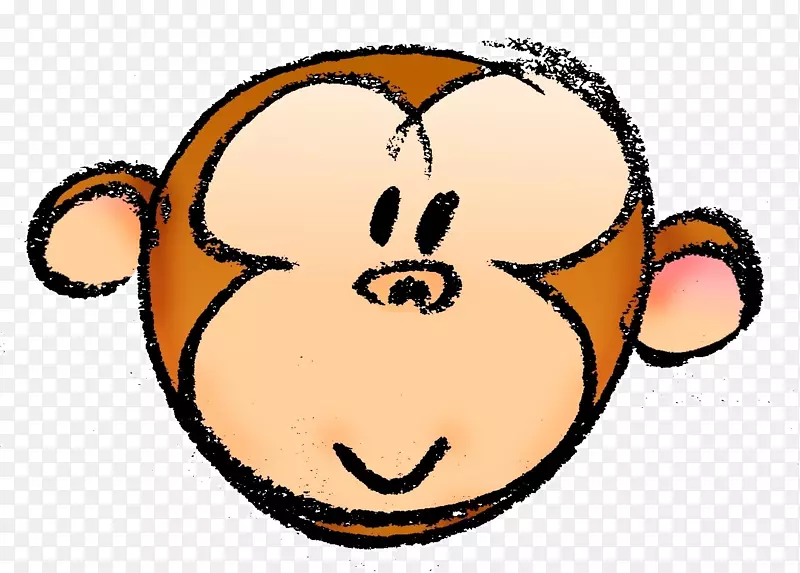 绘画猴子卡通剪辑艺术-猴子
