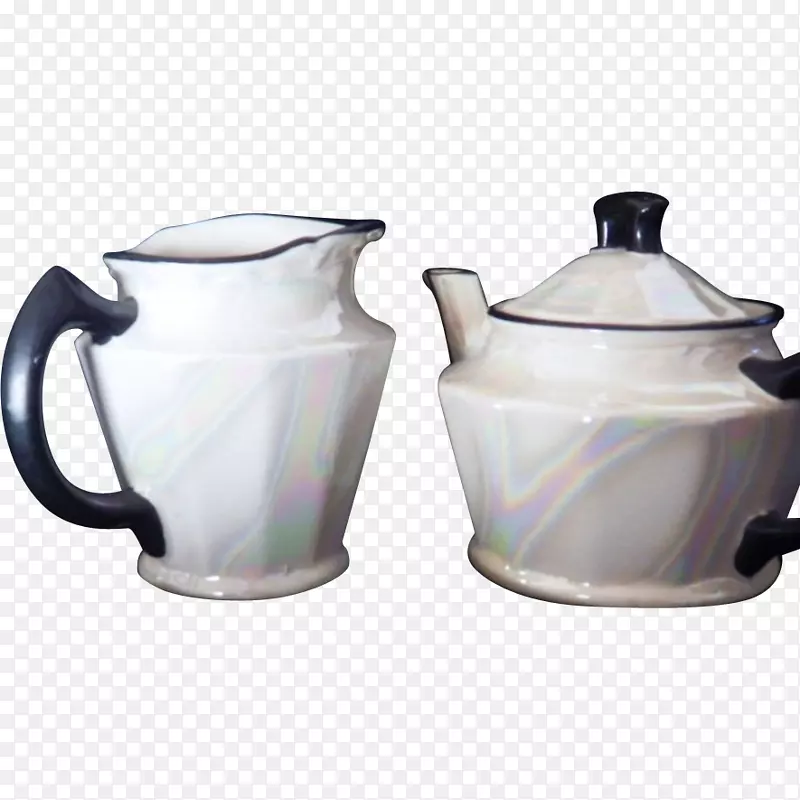 水壶陶瓷水壶茶壶深红色搪瓷陶器茶壶