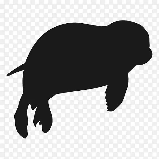 针状剪影竖琴海豹剪贴画-自然海洋动物海豹