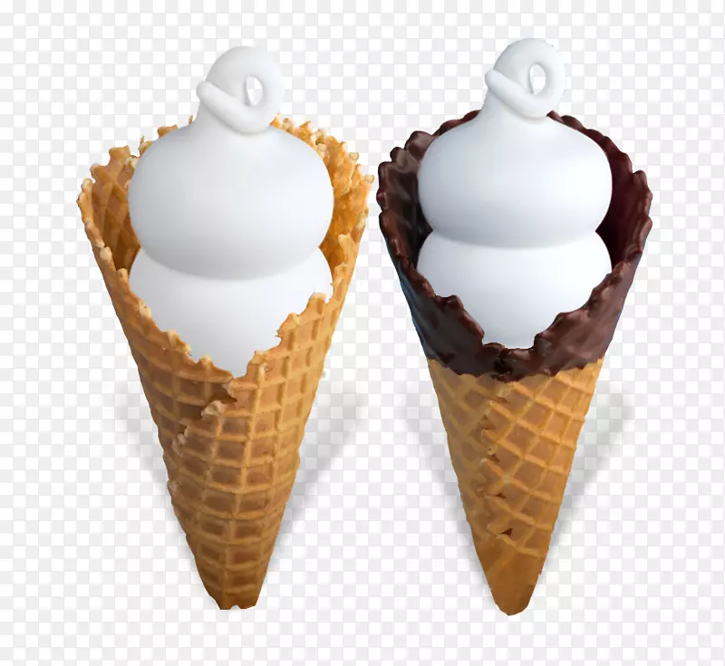 冰淇淋圆锥形华夫饼巧克力布朗尼冰淇淋