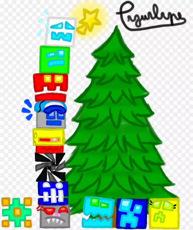 圣诞树扇子艺术-水彩画圣诞树蓝树