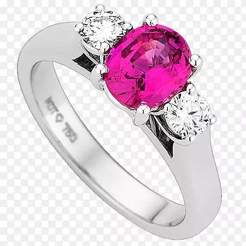 红宝石订婚戒指蓝宝石结婚戒指-红宝石