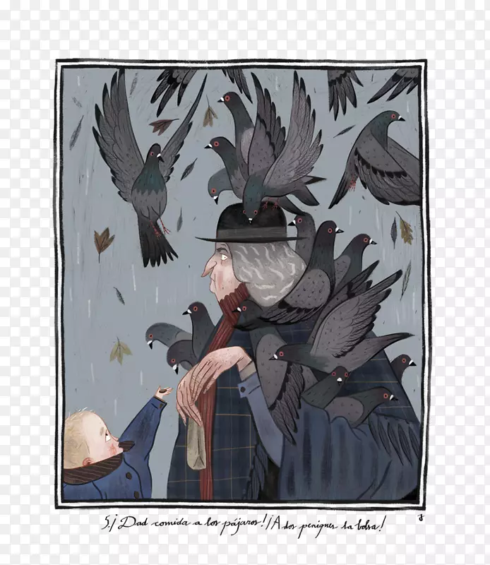 罗德里格斯秘密花园素描中的插画场景-纸牌鸟