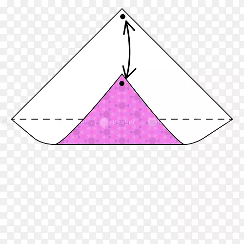 三角形点粉红色m字型折纸风格边框折纸