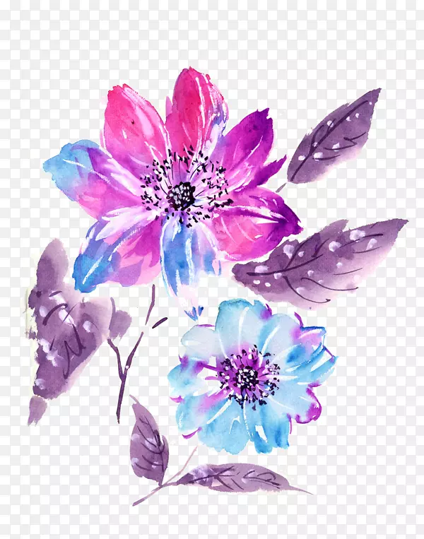花卉设计水彩画