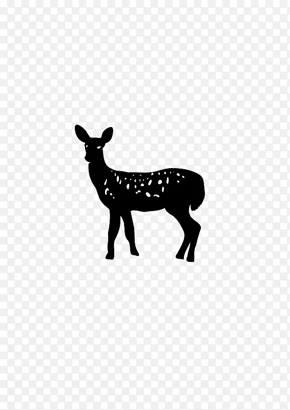 鹿剪影艺术-鹿