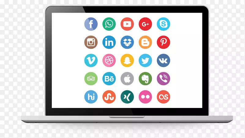 社交媒体营销电脑图标社交网络-社交媒体