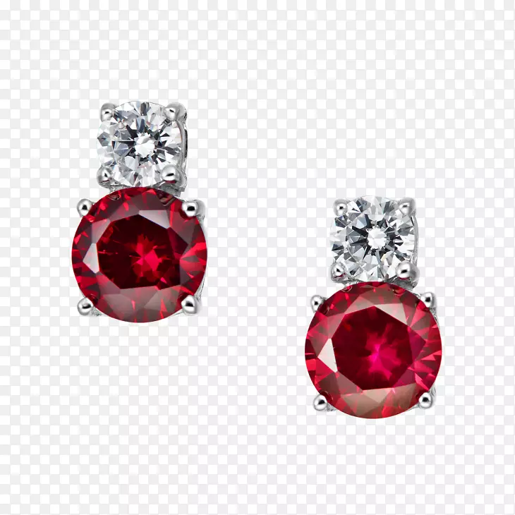 红宝石耳环-红宝石