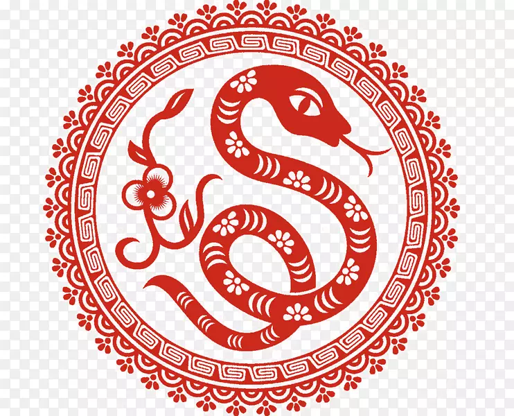 蛇新年十二生肖剪贴画-蛇