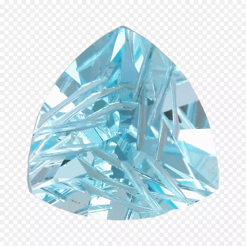 宝石蓝水晶黄玉切割宝石