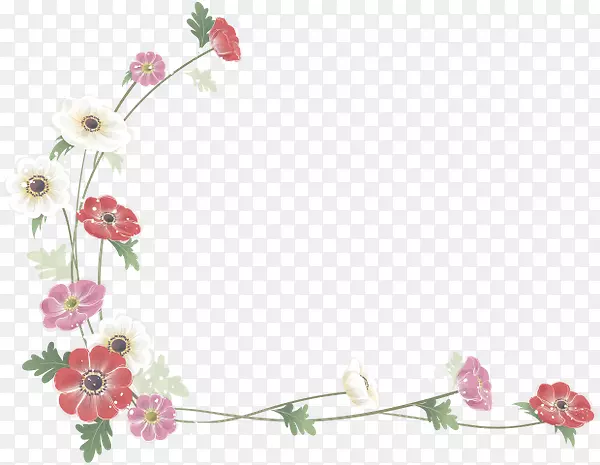 花卉设计水彩画剪贴画-花