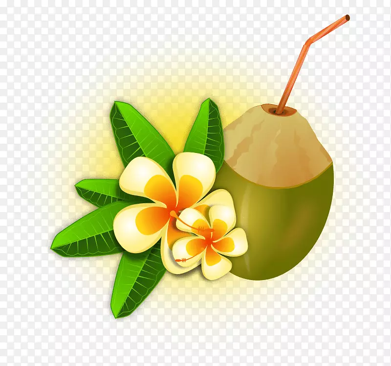 热带椰子水剪贴画
