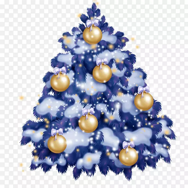 圣诞圣诞树圣诞老人圣诞装饰品-圣诞树蓝色