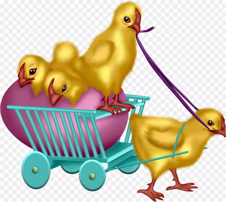 鸭复活节鸡夹艺术-鸭
