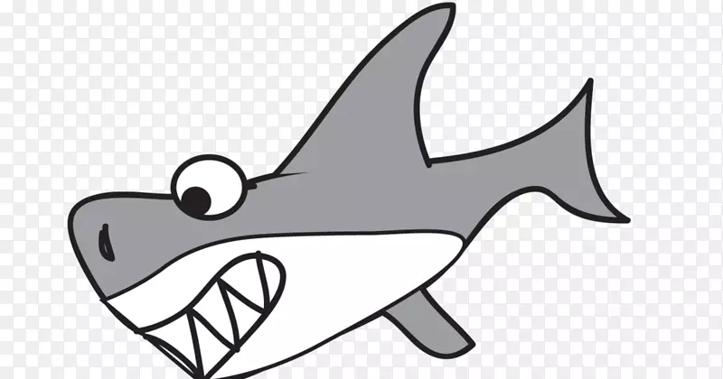 大白鲨卡通剪辑艺术-鲨鱼