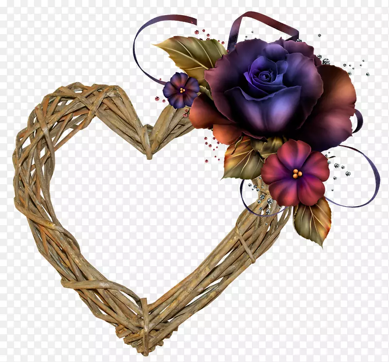 玫瑰花紫色剪贴画-花