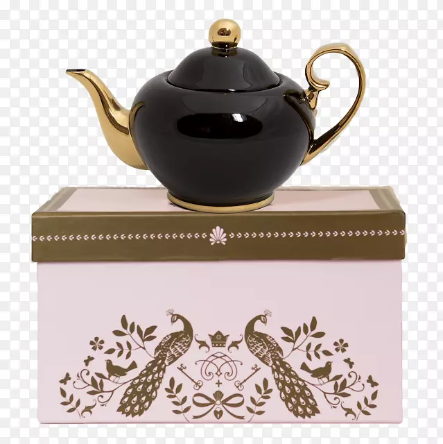 茶壶伯爵灰茶茶杯.深红色漆器陶器茶壶