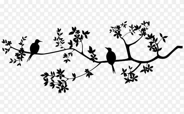 鸟墙贴花艺术-鸟