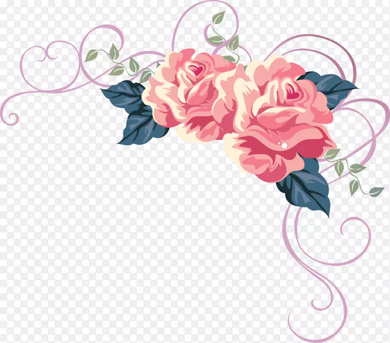 玫瑰插花艺术-粉红色樱桃树