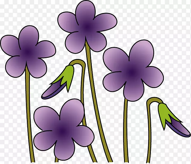 紫罗兰花-免费剪贴画-花卉