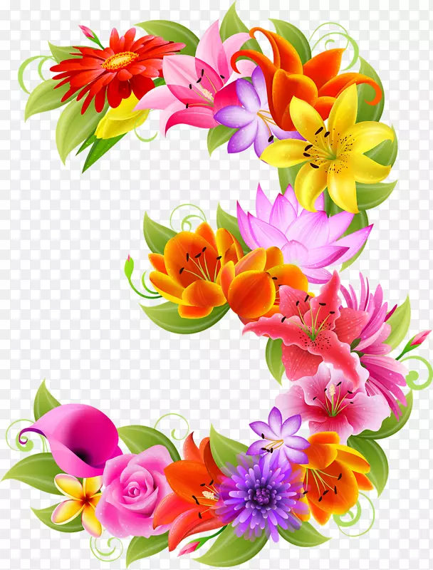 字母花卉设计英文字母表k-花