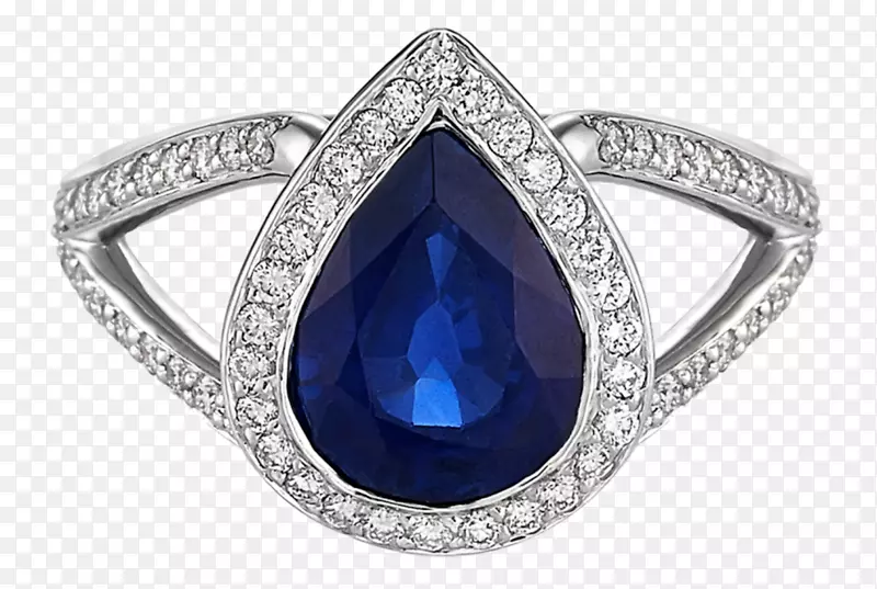蓝宝石订婚戒指宝石-蓝宝石