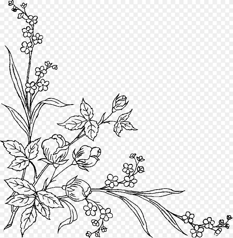花卉设计黑白艺术图案设计