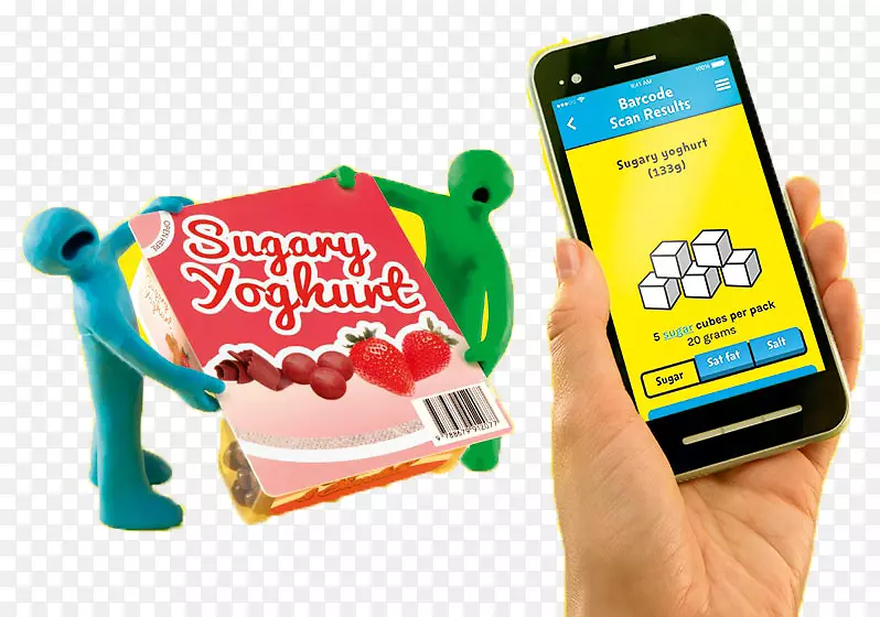 智能手机食品变化生活食糖健康-智能手机