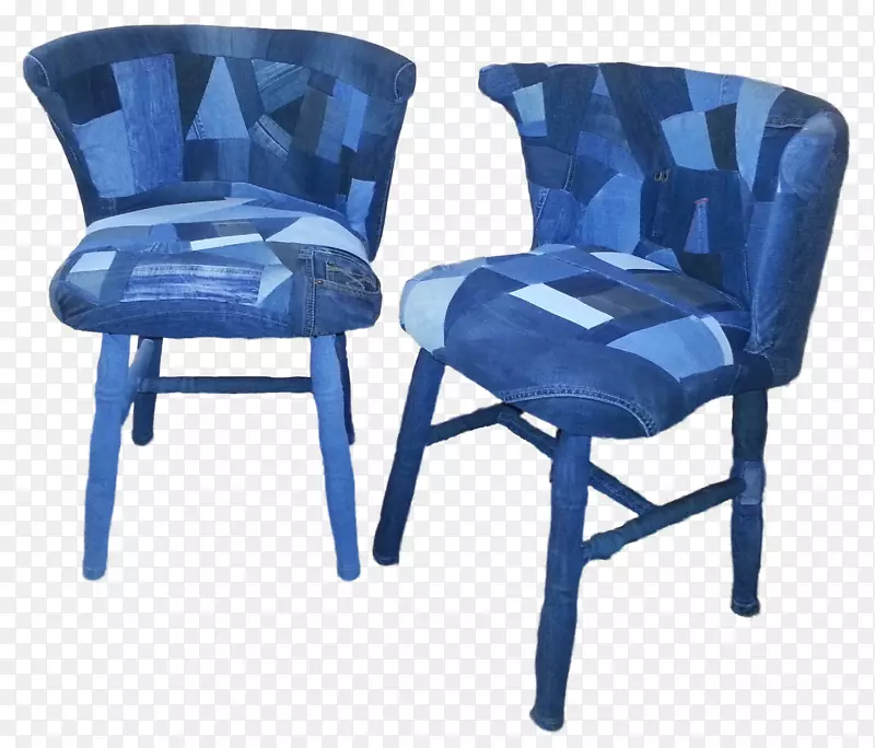 钴蓝塑料扶手椅