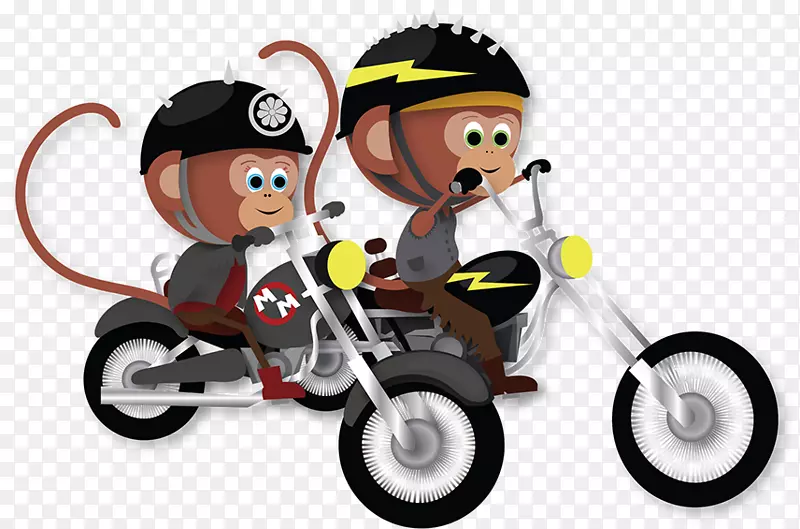 咪咪和摩托：摩托车猴子汽车运动用品-摩托车