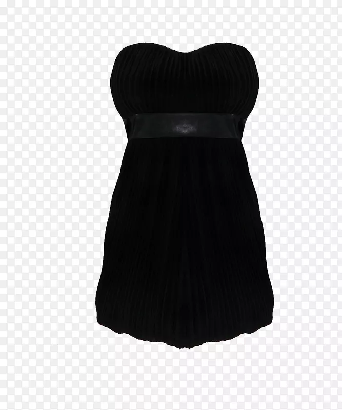 小黑裙天鹅绒领黑色m-连衣裙