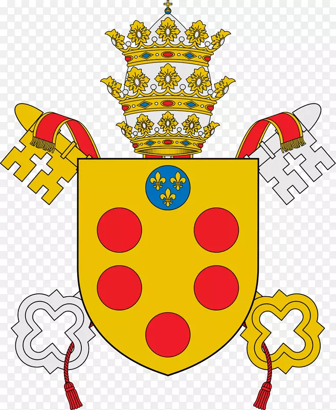 梵蒂冈城美第奇罗马教皇军徽-教宗