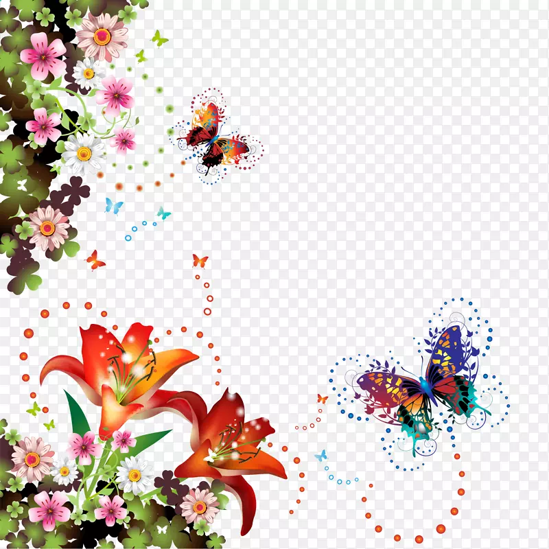 画框花卉设计剪花剪贴画