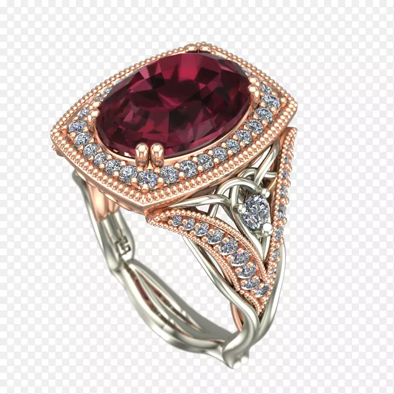 红宝石订婚戒指珠宝首饰设计-红宝石
